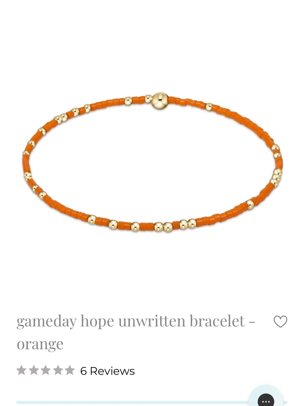 Gameday Hope Unwritten Orange Beaded Bracelet with Gold Accents